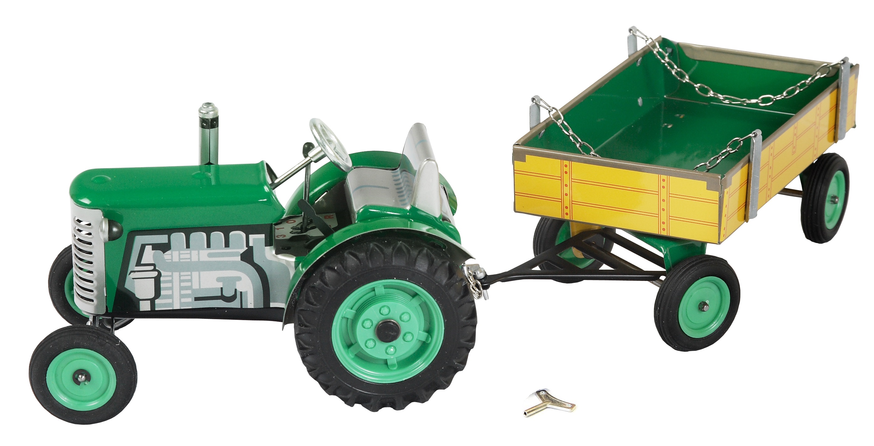Traktor Anhänger Kipper Blechspielzeug grün von KOVAP 0406 