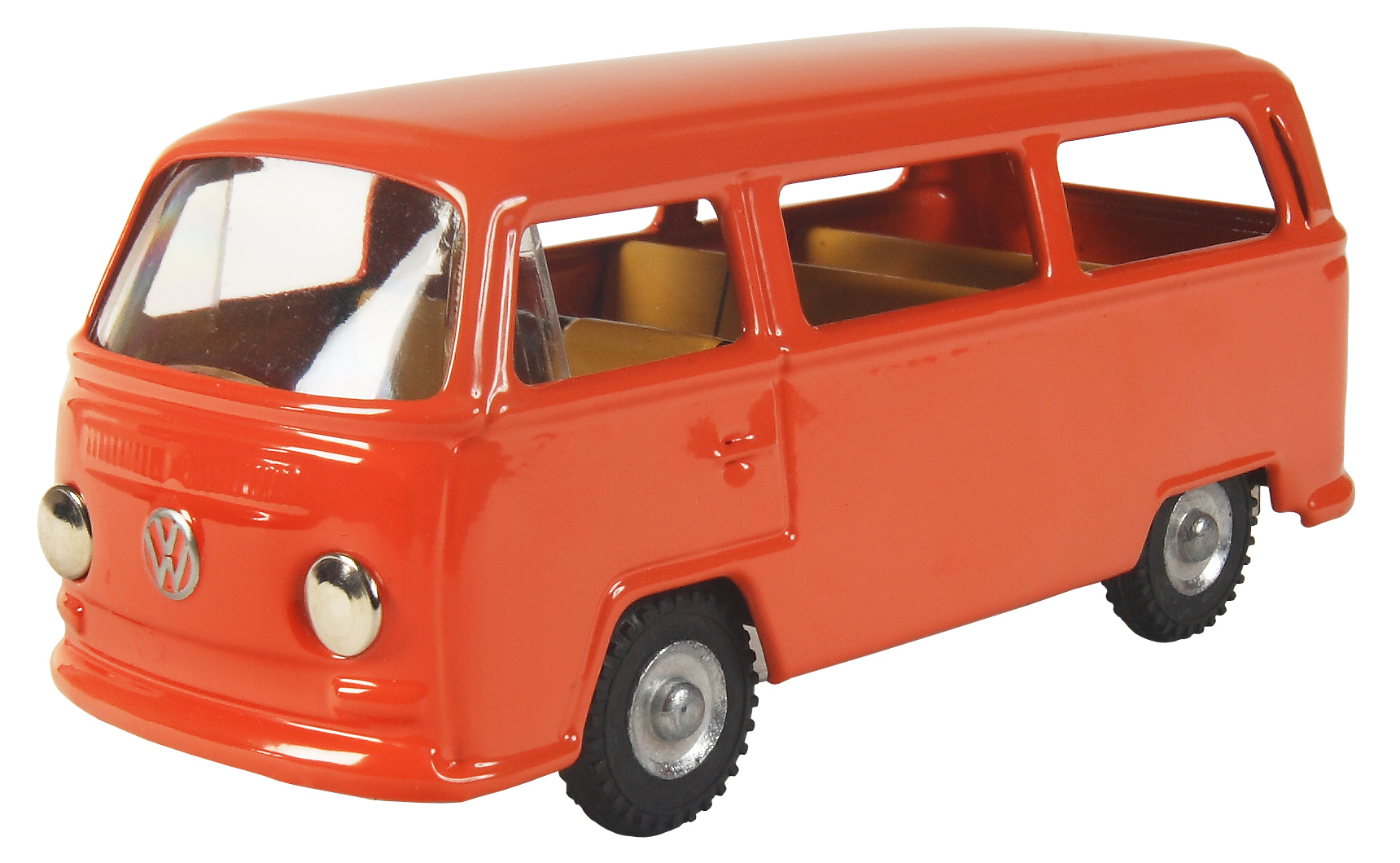 KOVAP VW Bus T2 Kombi orange Blechspielzeug 1:32 Modellauto Modell zum  Sammeln
