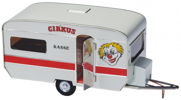 KOVAP Zirkus-Wohnwagen Modell Blechmodell Türe zum Öffnen - mit  Inneneinrichtung