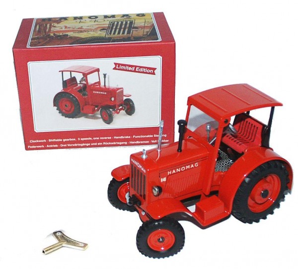 KOVAP Hanomag Traktor R40 rot mit Verdeck und Karton Ansicht links